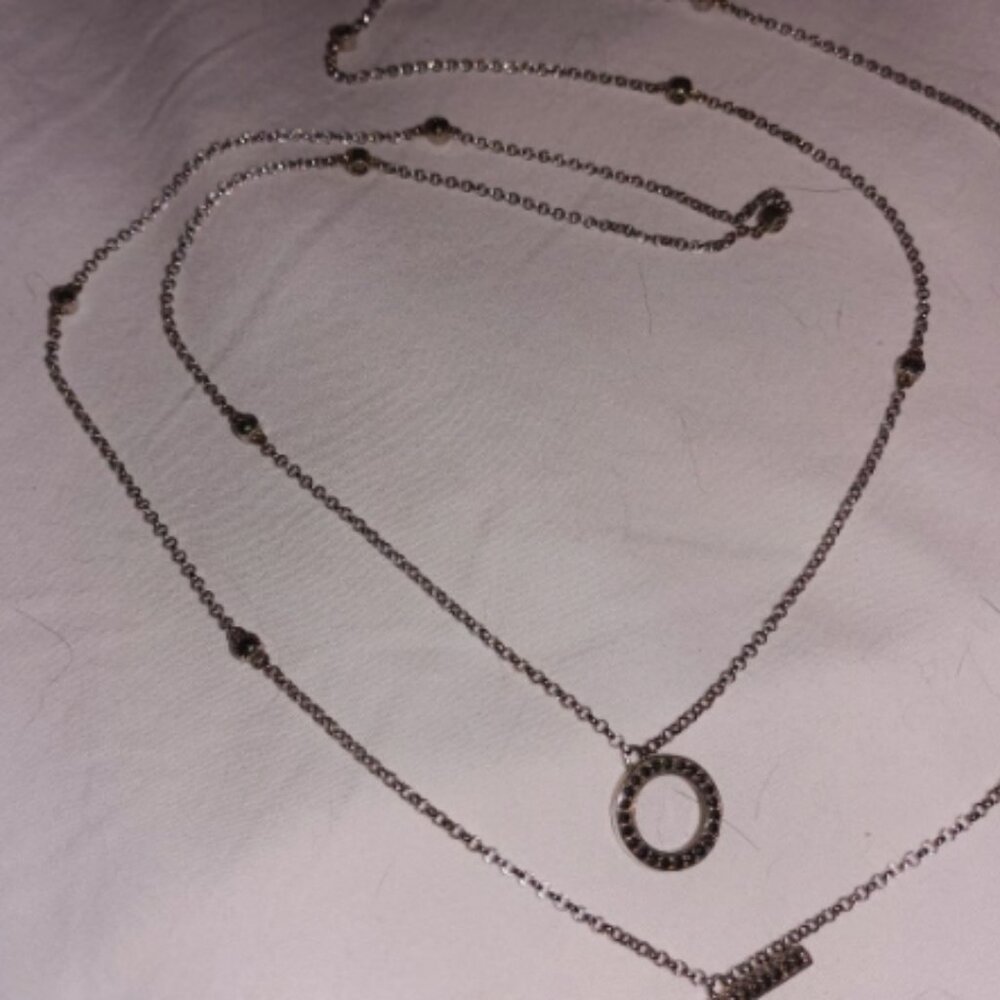 18" DESIGNER 925 SILVER DBL STRAND NECKACE W/MARCASITE